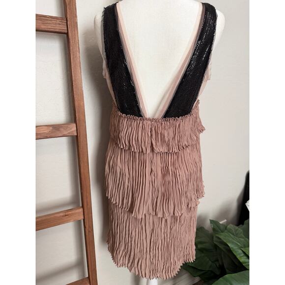 BCBGmaxazria Averil Nude Combo Black
Sequin Sleeveless Mini Dress- size small - Picture 6 of 8